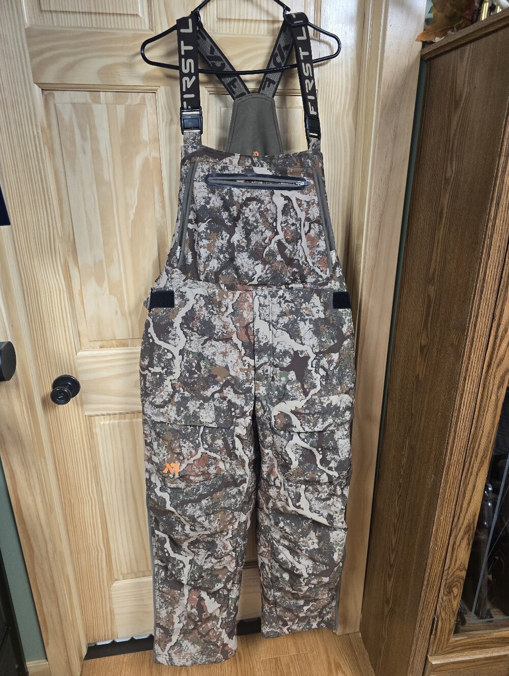 First Lite Camo Bib Overalls in Brown/Green